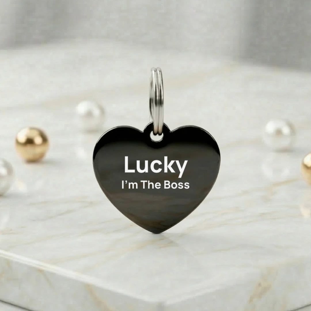 Engraved Black Classic Heart