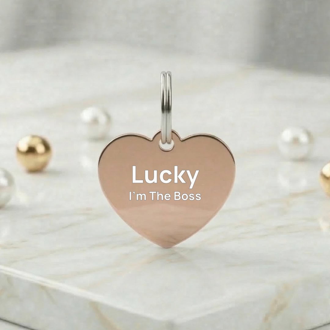 Engraved Rose Gold Classic Heart