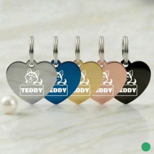 5 Colours Heart Husky Clan Tags