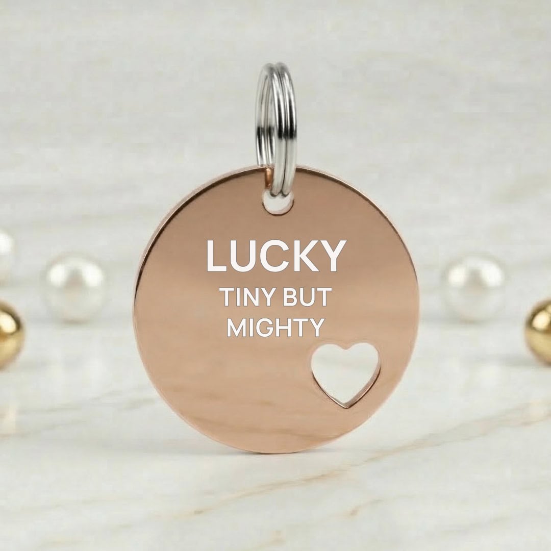 Engraved Rose Gold Luna Heart