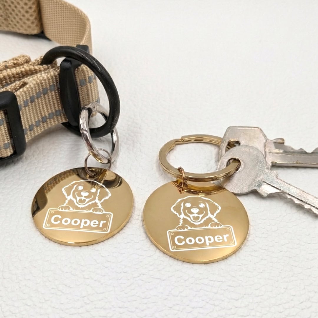 Golden Retriever - Collar and Key