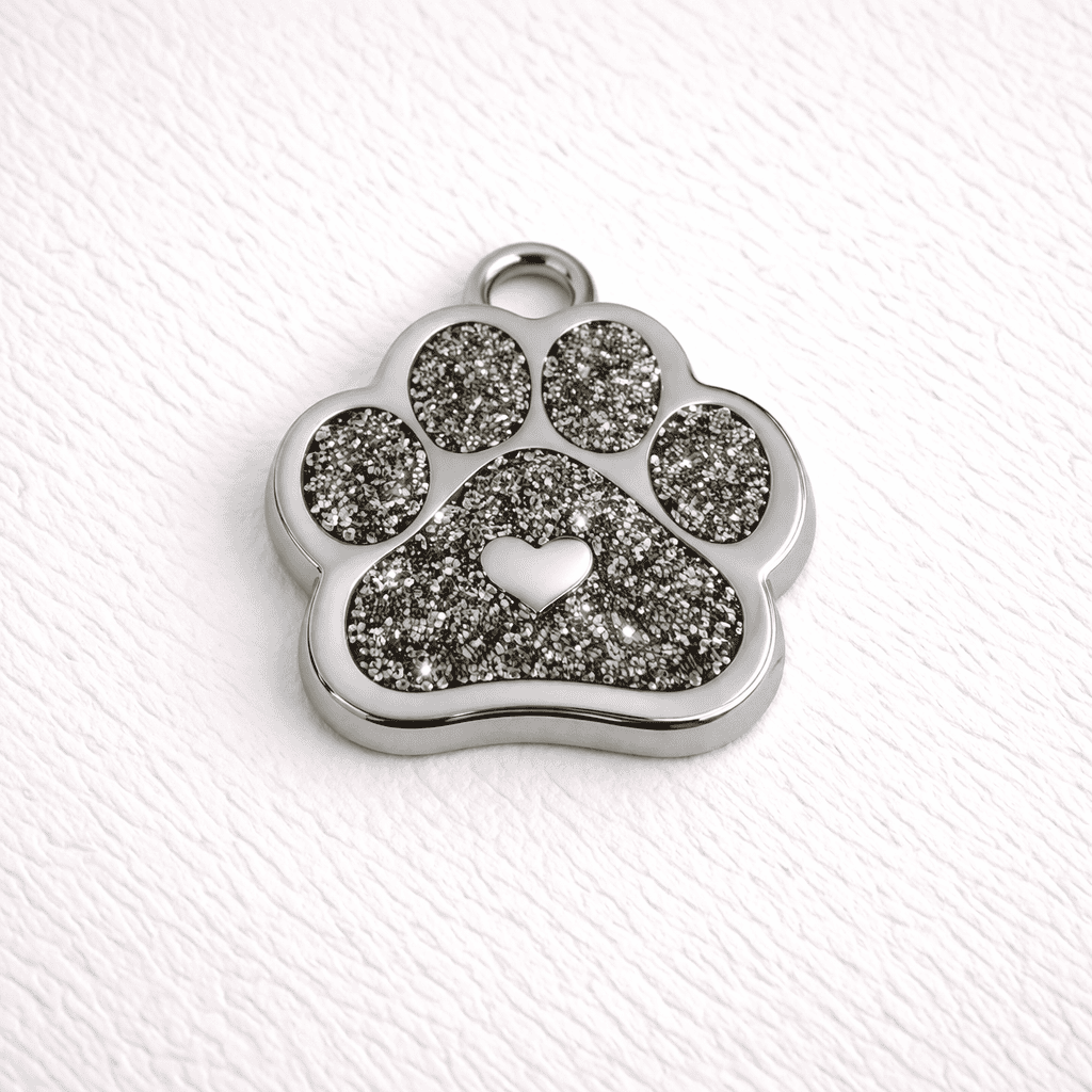 LuxeSpark Paw With Heart - Silver