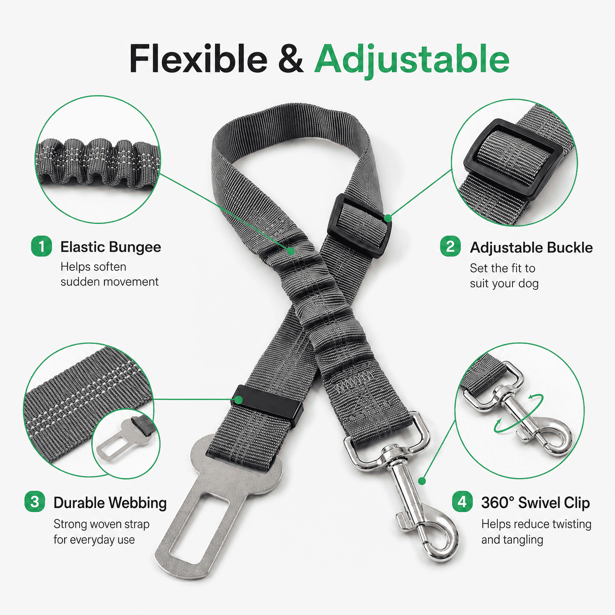 RideGuard Adjustable Seatbelt Tether - Image 2