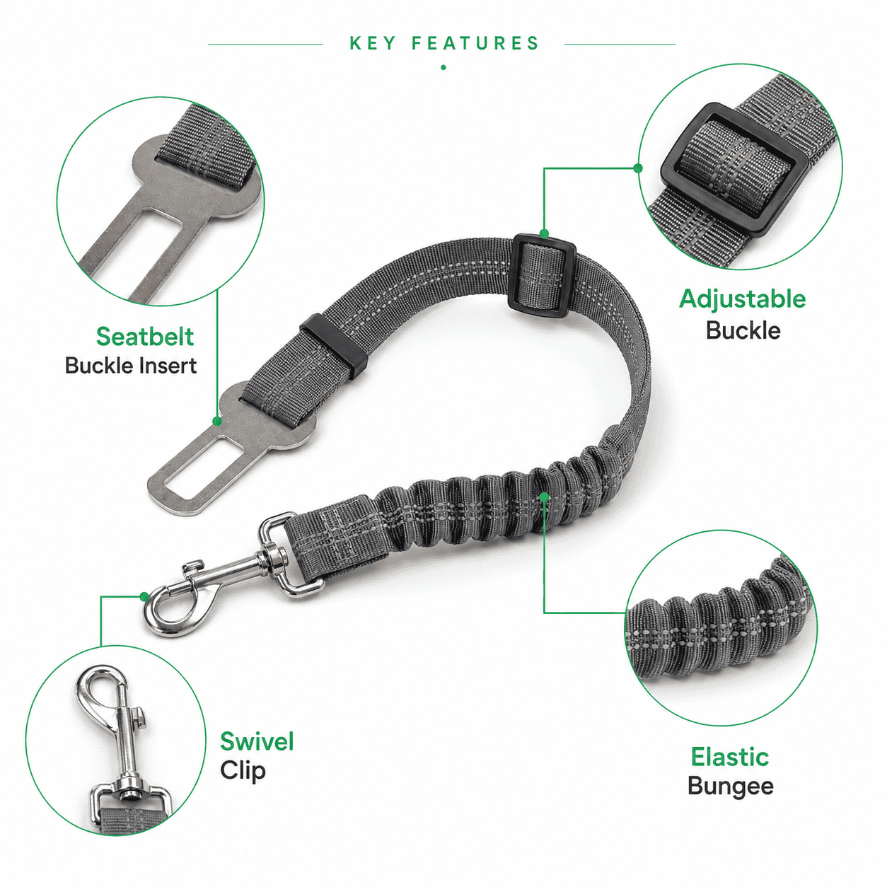 RideGuard Adjustable Seatbelt Tether - Image 3